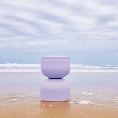 Aluminium stool on beach