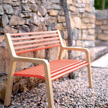 Fermob Somerset garden bench in Capucine