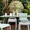 Fermob aluminium outdoor furniture in Cactus, Ice Mint and Cotton white colours