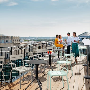 Fermob commercial outdoor furniture at Hotel Continental in Bordeaux