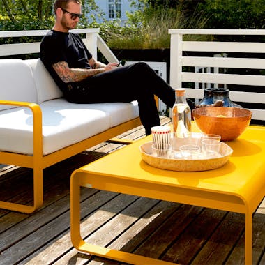 Fermob yellow outdoor sofa from the Bellevie range