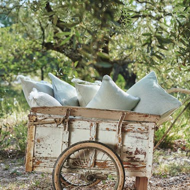 A trolley of Fermob Evasion outdoor cushions