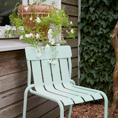 Fermob Stripe outdoor dining chair in Ice Mint