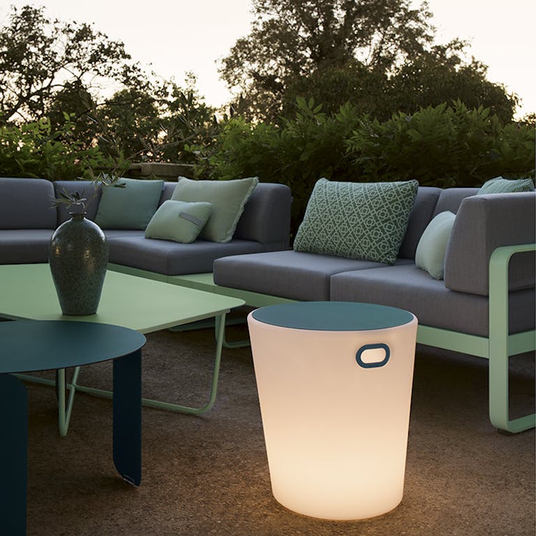 Inoui outdoor light/stool with outdoor lounge