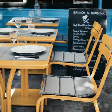 Luxembourg outdoor furniture in Honey at French restaurant