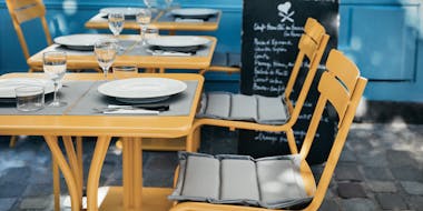 Luxembourg outdoor furniture in Honey at French restaurant