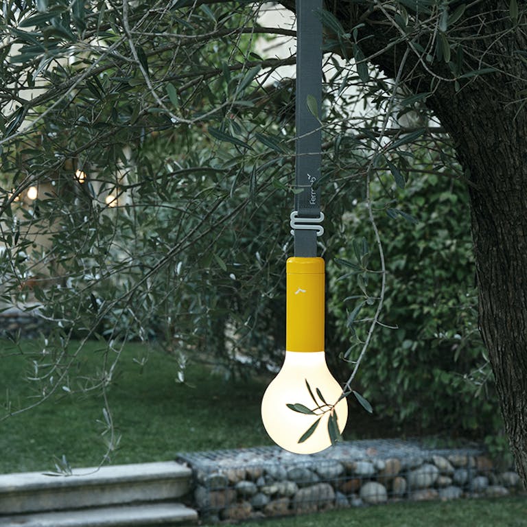 Aplo outoor lamp in tree with suspension strap