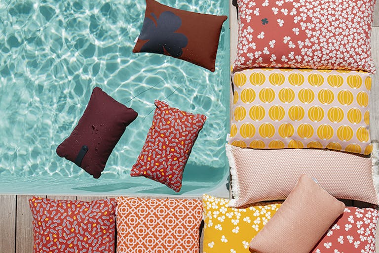 Fermob outdoor cushions around pool