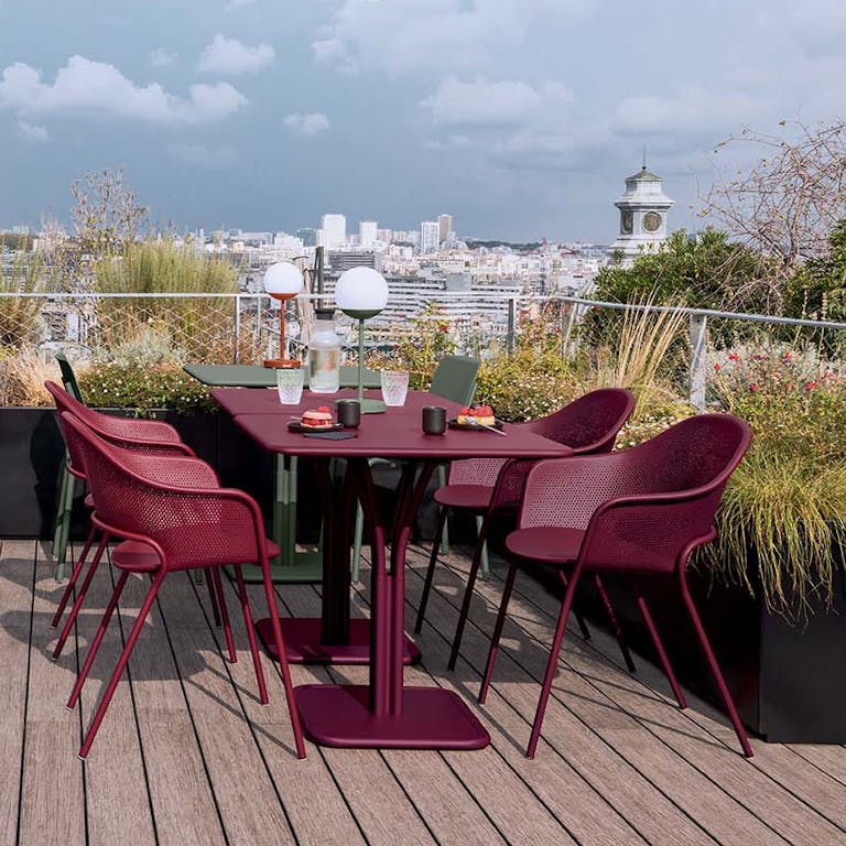 Fermob Kate Chairs and Luxembourg table on roof terrace
