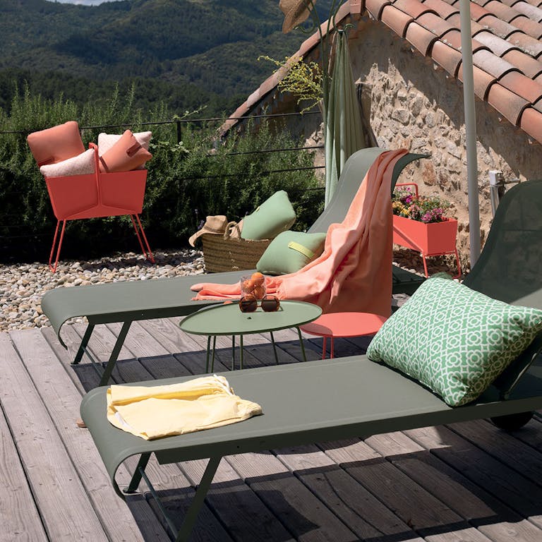 Fermob Dune Sunloungers by pool