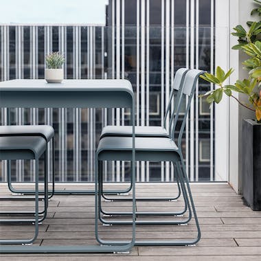 Fermob Bellevie table and four chairs on roof terrace