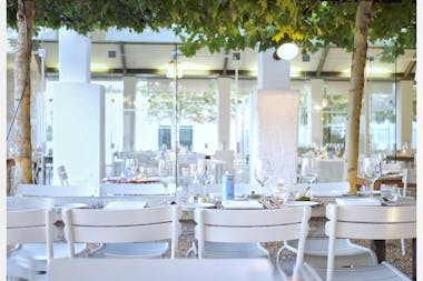 Fermob cotton white Luxembourg chairs at Babylonstoren