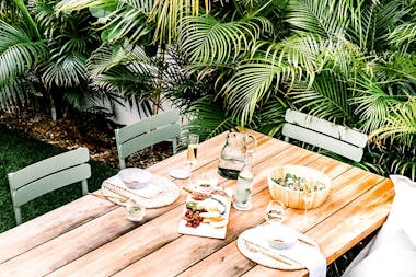 Dining in the garden at Botanica Cayman