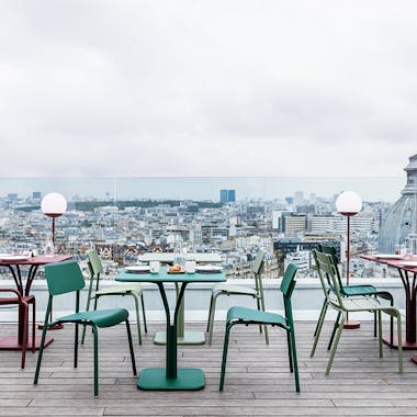 Fermob furniture on roof terrace in Paris