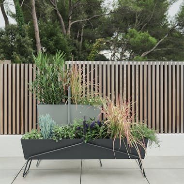 Fermob Basket Planters in Lapilli Grey and Anthracite