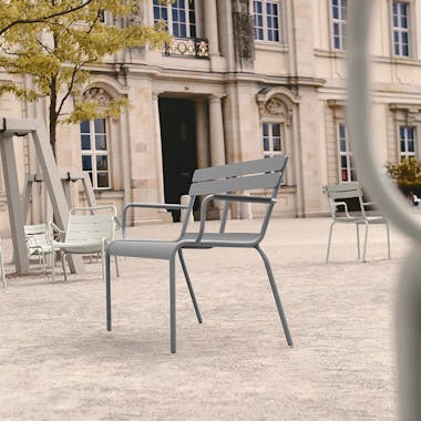 Fermob Luxembourg 2 Seater Garden Bench in Lapilli Grey