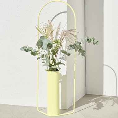 Fermob Itac Cylindrical Vase in Frosted Lemon