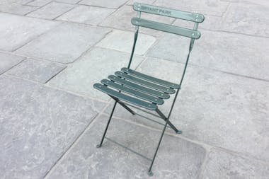 Fermob Bistro chair with Bryant Park logo on slat