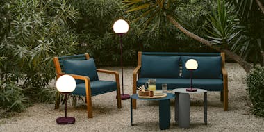 Fermob Mooon! collection of lamps with Somerset lounge collection