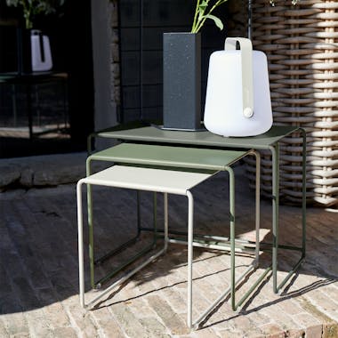 Fermob Oulala tables in Highlighted Nature colourway