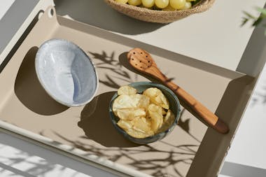 Fermob Alto trays, large and small in Clay Grey and Nutmeg