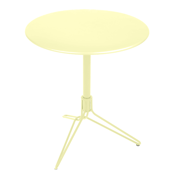 Flower Pedestal Outdoor Table Round 67cm By Fermob in Frosted Lemon