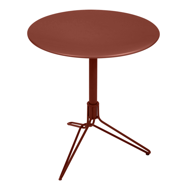 Flower Pedestal Outdoor Table Round 67cm By Fermob in Red Ochre