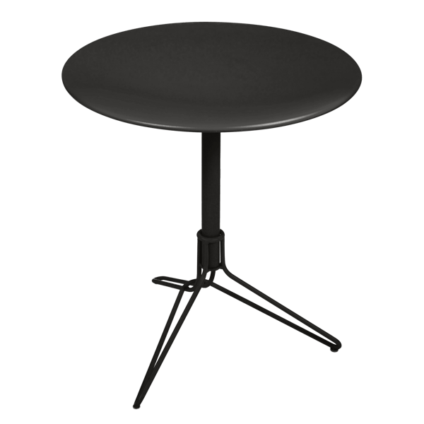 Flower Pedestal Outdoor Table Round 67cm By Fermob in Liquorice
