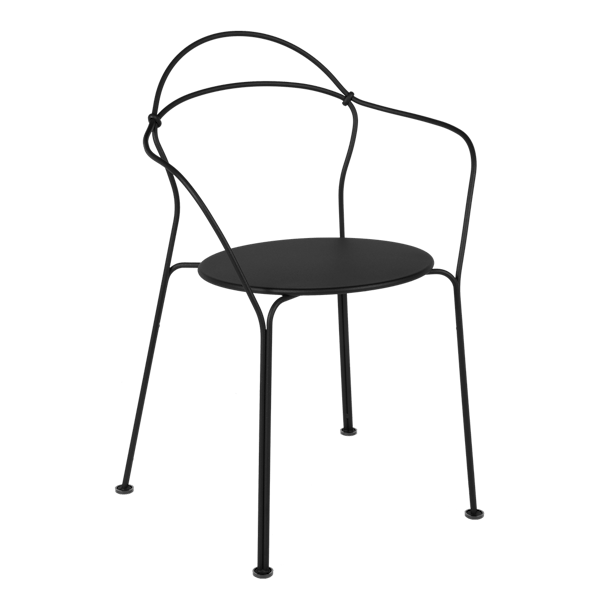 Airloop Garden Dining Armchair By Fermob in Liquorice