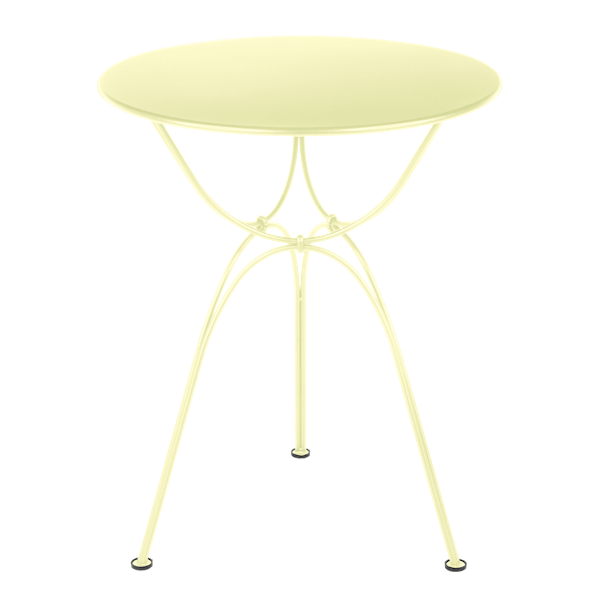 Airloop Garden Dining Round Table 60cm By Fermob in Frosted Lemon