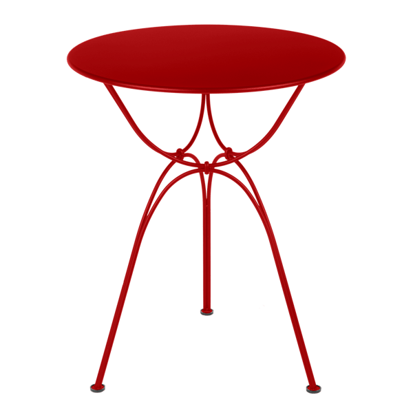 Airloop Garden Dining Round Table 60cm By Fermob in Poppy