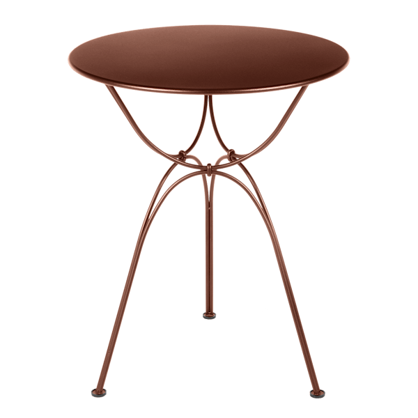 Airloop Garden Dining Round Table 60cm By Fermob in Red Ochre
