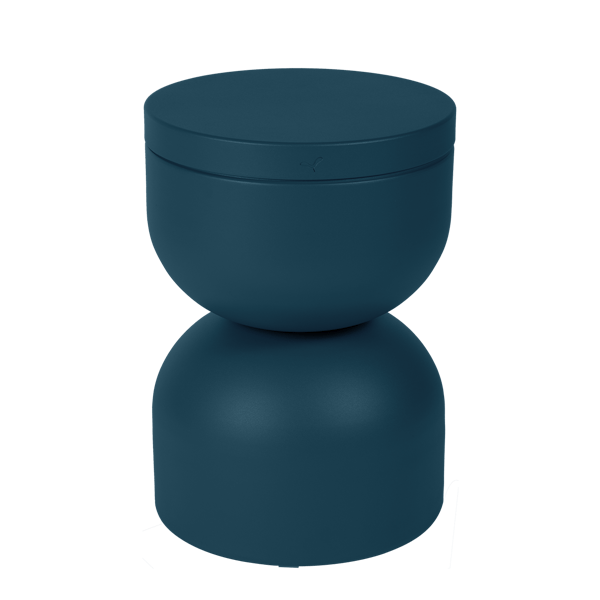 Piapolo Outdoor Stool With Storage By Fermob in Acapulco Blue