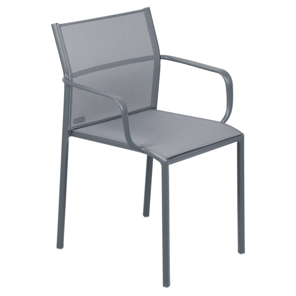 Cadiz Outdoor Dining Armchair By Fermob in Storm Grey