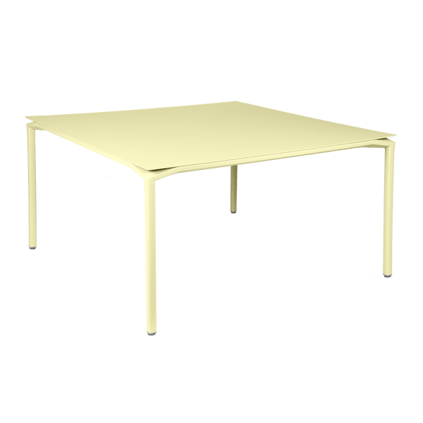 Calvi Aluminium Square Outdoor Dining Table 140 x 140cm By Fermob in Frosted Lemon