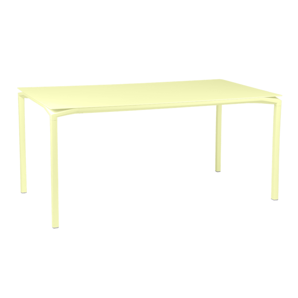 Calvi Aluminium Outdoor Dining Table 160 x 80cm By Fermob in Frosted Lemon