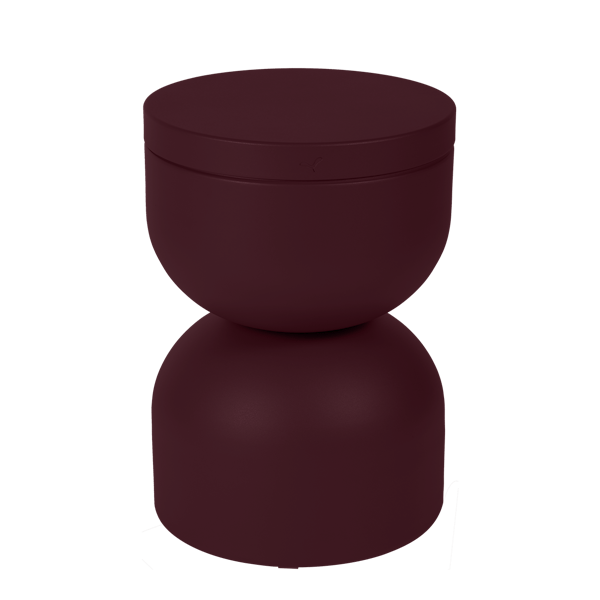 Piapolo Outdoor Stool With Storage By Fermob in Black Cherry