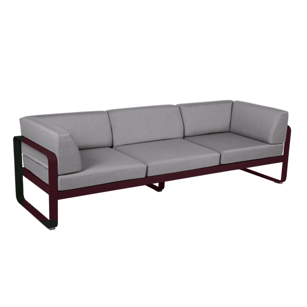 Bellevie 3 Seater Outdoor Club Sofa By Fermob in Black Cherry