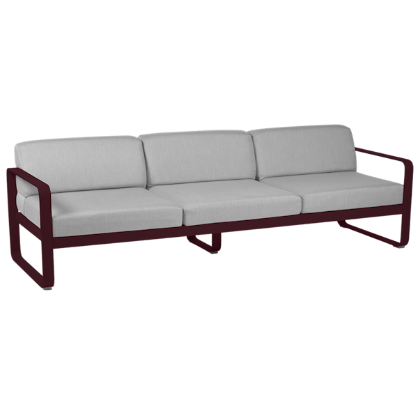 Fermob Bellevie 3 Seater Sofa in Black Cherry
