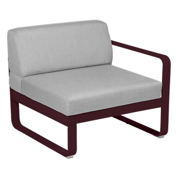 Bellevie Outdoor Modular 1 Seater Right Module By Fermob in Black Cherry
