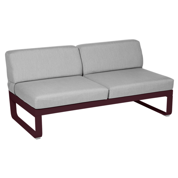 Bellevie Outdoor Modular 2 Seater Central Module By Fermob in Black Cherry