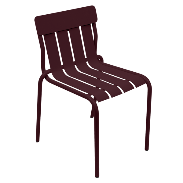 Stripe Outdoor Dining Chair By Fermob in Black Cherry