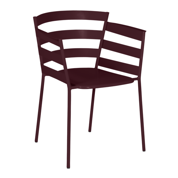 Rythmic Outdoor Dining Armchair By Fermob in Black Cherry