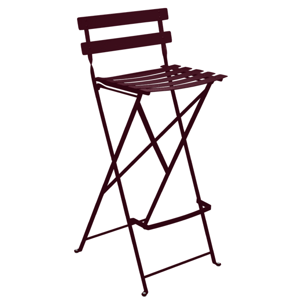 Bistro Outdoor Folding High Stool By Fermob in Black Cherry