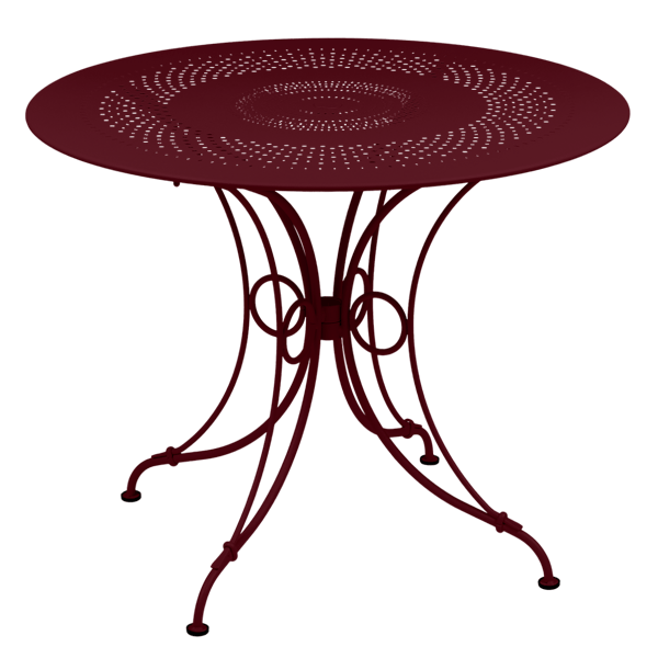 Fermob 1900 Table Round 96cm in Black Cherry