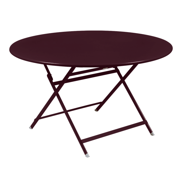 Caractere Large Round Folding Outdoor Dining Table By Fermob in Black Cherry
