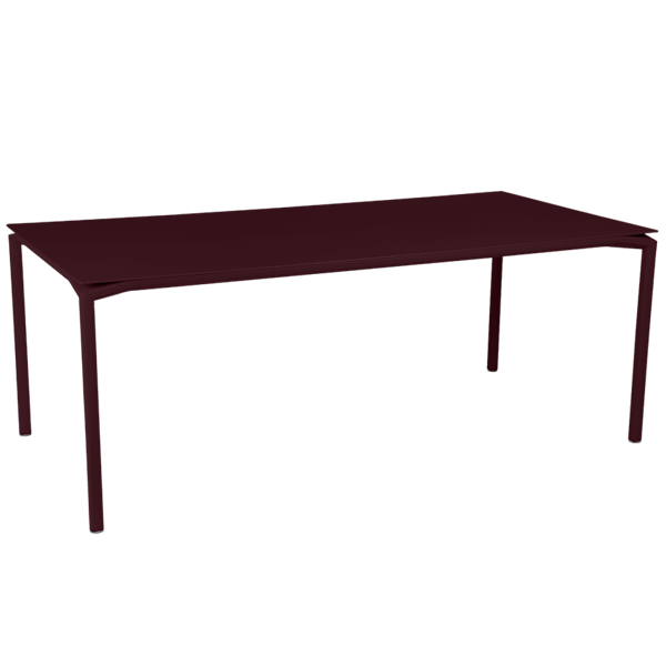 Calvi Aluminium Outdoor Dining Table 195 x 95cm By Fermob in Black Cherry