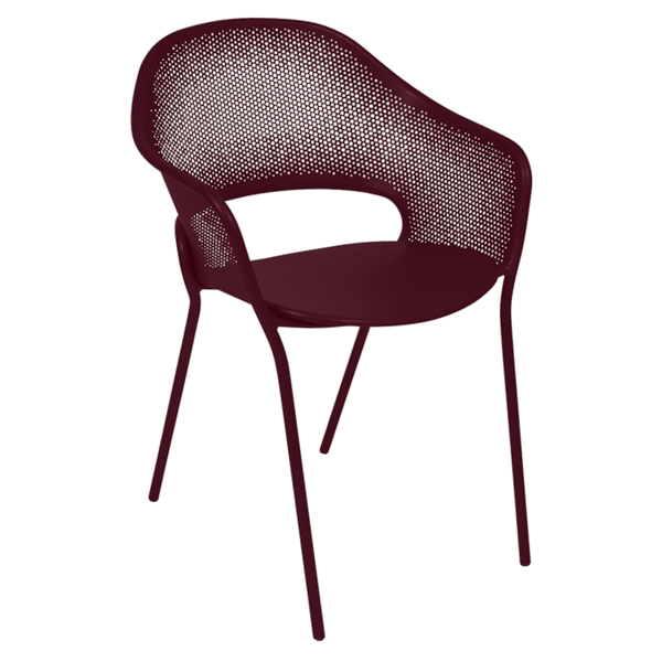 Kate Outdoor Dining Armchair By Fermob in Black Cherry