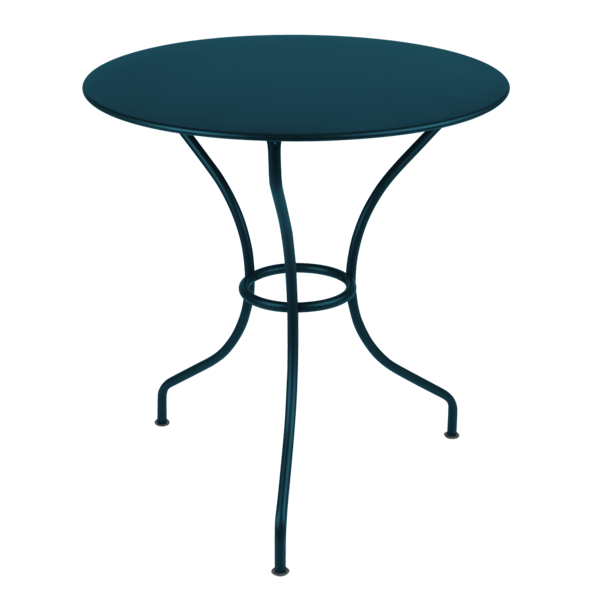 Opera+ Round Outdoor Dining Table 67cm By Fermob in Acapulco Blue