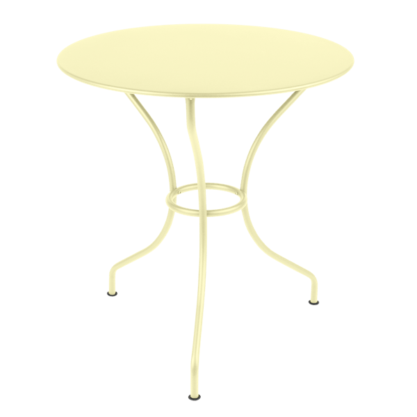 Opera+ Round Outdoor Dining Table 67cm By Fermob in Frosted Lemon